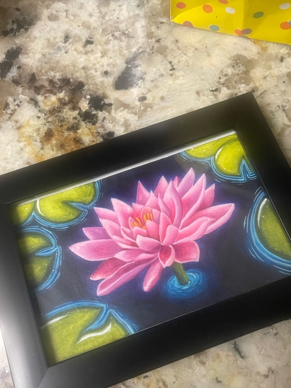 Small painting framed in a 4 inch by 6 inch frame